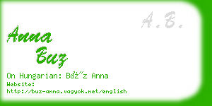 anna buz business card